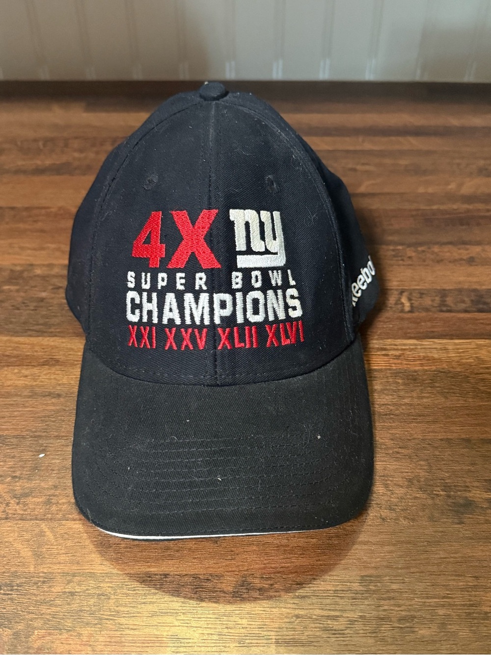 NY New York Giants Reebok Onfield NFL Super Bowl 4X Super Bowl Champions Hat